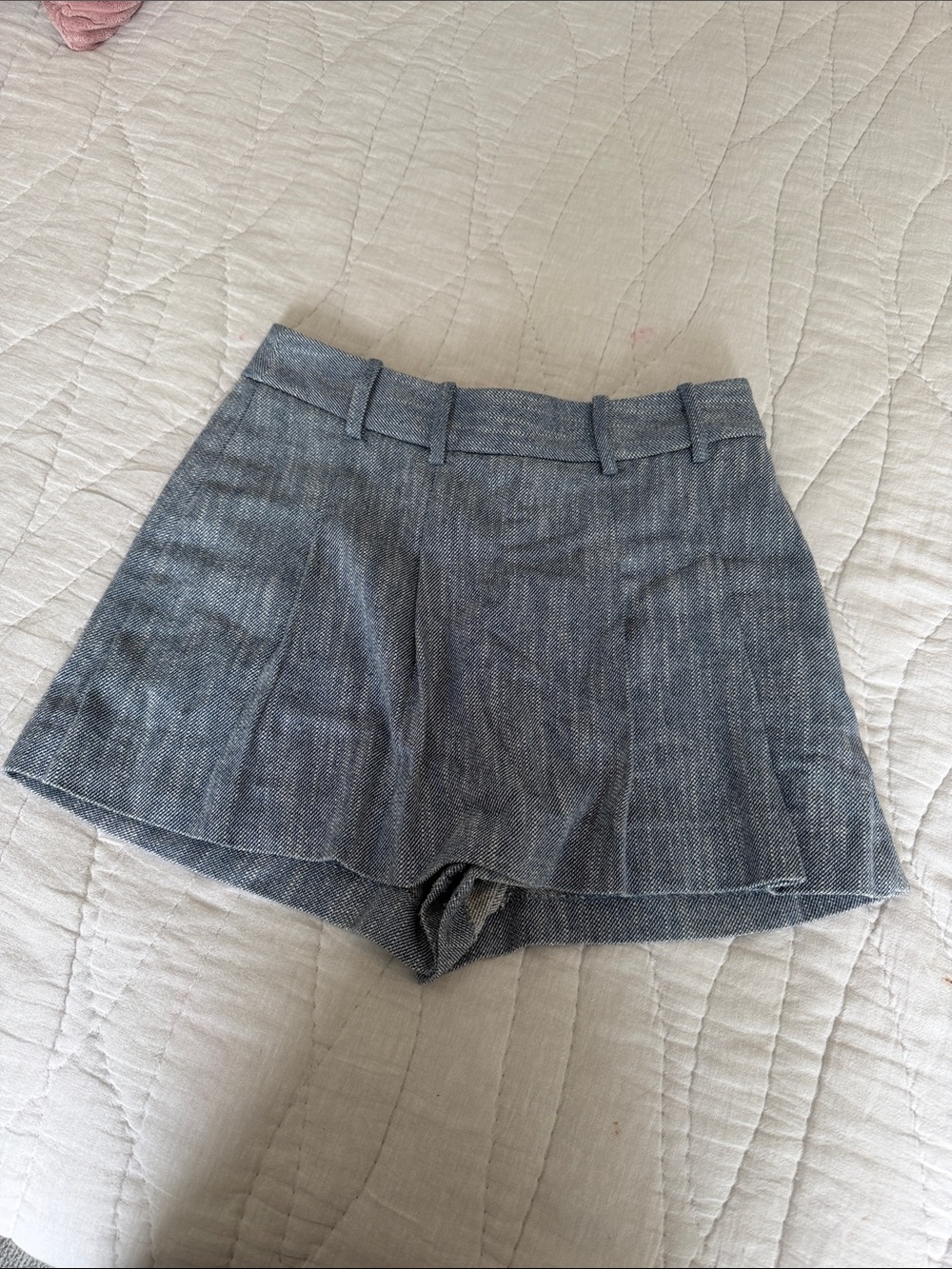 Zara Grey Tweed-Look Belted Skort